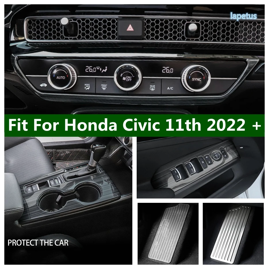 

Central Control Air Conditioning Panel Foot Rest Pedals Plate Cover Trims Fit For Honda Civic 11th 2022 2023 Interior Refit Kit