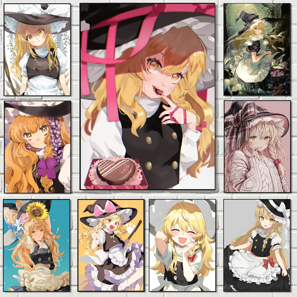 Kirisame Marisa Touhou Project Series плакат наклейки художественные настенные фрески Декор