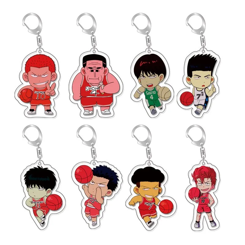 

Anime SLAM DUNK Sakuragi Hanamichi Kaede Rukawa Akira Sendoh Cosplay Costume Key Pendant Props Acrylic Keychain Keyring