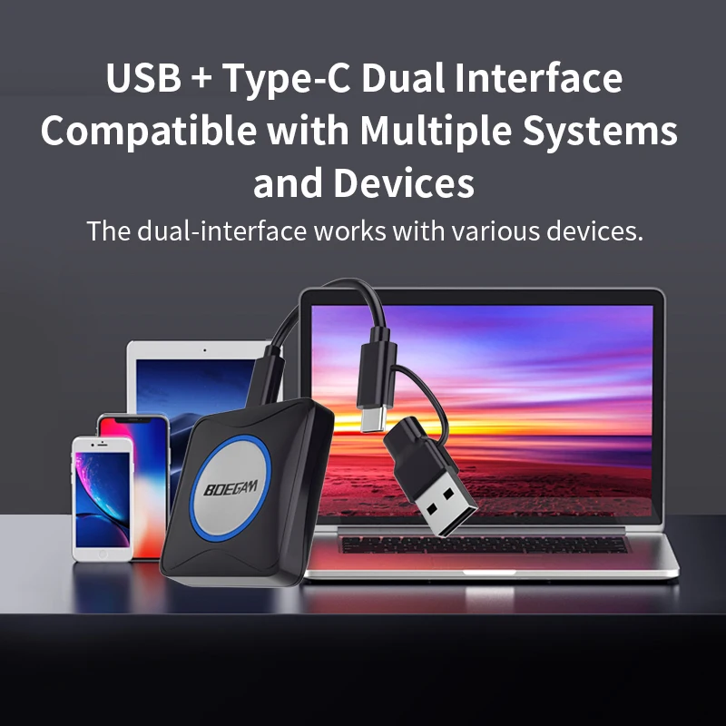 Фото Комплект беспроводного дисплея Plug & Play 4K, ключ USB-C и USB-A, приложение не требуется для BYOD №4