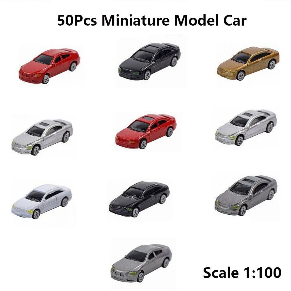 50 шт. мини-цветная модель автомобиля Масштабирование 1:100 детский игрушечный автомобиль для самостоятельного строительства песок стол сцена макет материалы наборы Диона