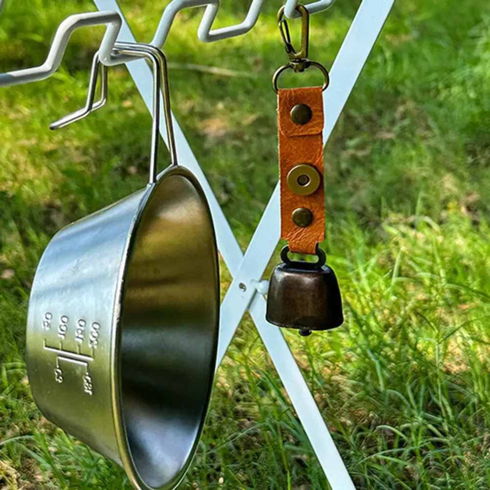 Outdoor Bell Pendant Repel Bear Faux Leather Easy Attach Remove Buckle Hanging Bags Tents Bicycles Grip Deterrent Ornament