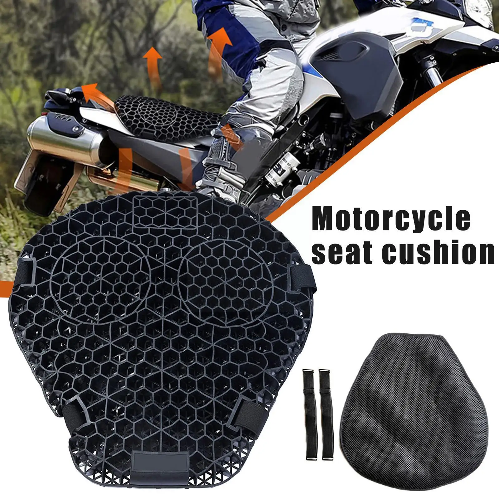 

Universal Honeycomb Motorcycle Seat Cushion Air Comfort Decompression Gel Shock Absorption Seat Saddles Motorcycle A9E4