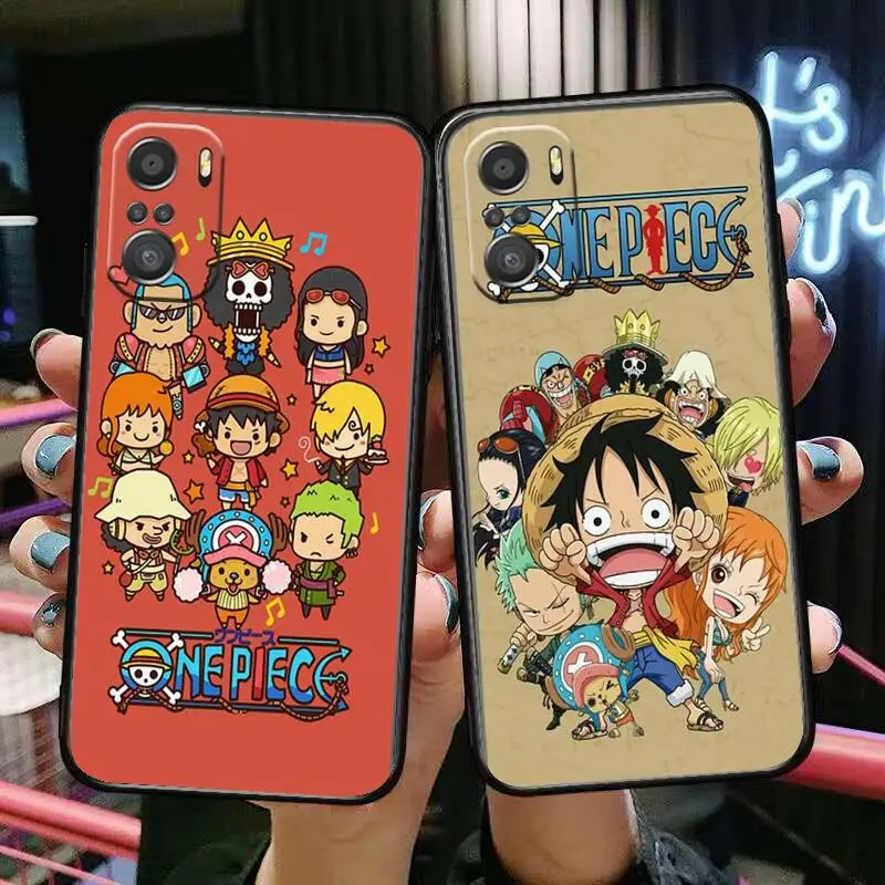 

One Piece Cute kawaii For Xiaomi Redmi Note 10S 10 9T 9S 9 8T 8 7S 7 6 5A 5 Pro Max Soft Black Phone Case