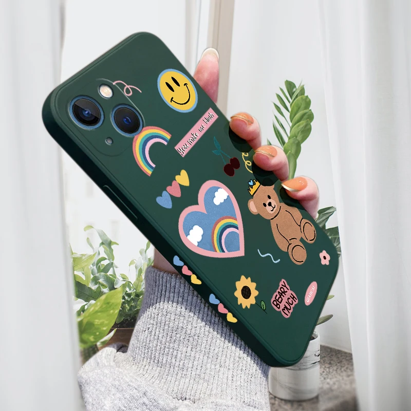 

Cute Case for Xiaomi Mi Poco M4 M3 X4 X3 F4 F3 C40 GT NFC F2 Pro 4G 5G Liquid Silicone Cellphone Cover Coque Funda Capa