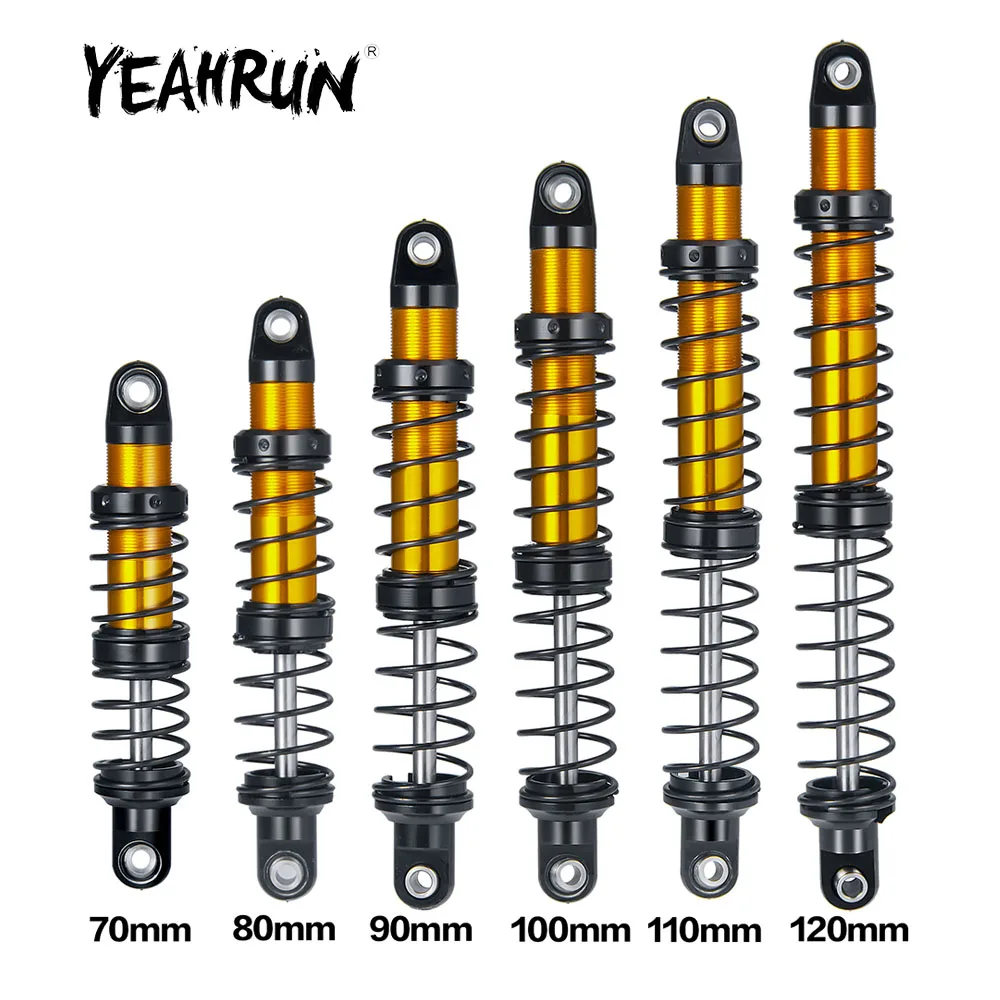 Масляный амортизатор YEAHRUN 70/80/90/100/110/120 мм металлический для Axial SCX10 90046 TRX4 TRX6 1/10
