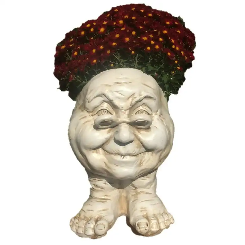 

White Grandma Violet the Face Humorous Statue Planter Pot Desk decorations for men Banksy Oddities Dinosaur statue Pens Hindu g