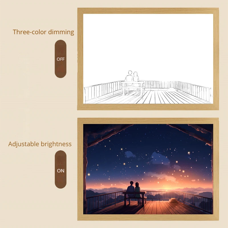 Светящиеся аниме настенные бра INS деревянная фоторамка с подсветкой ночники