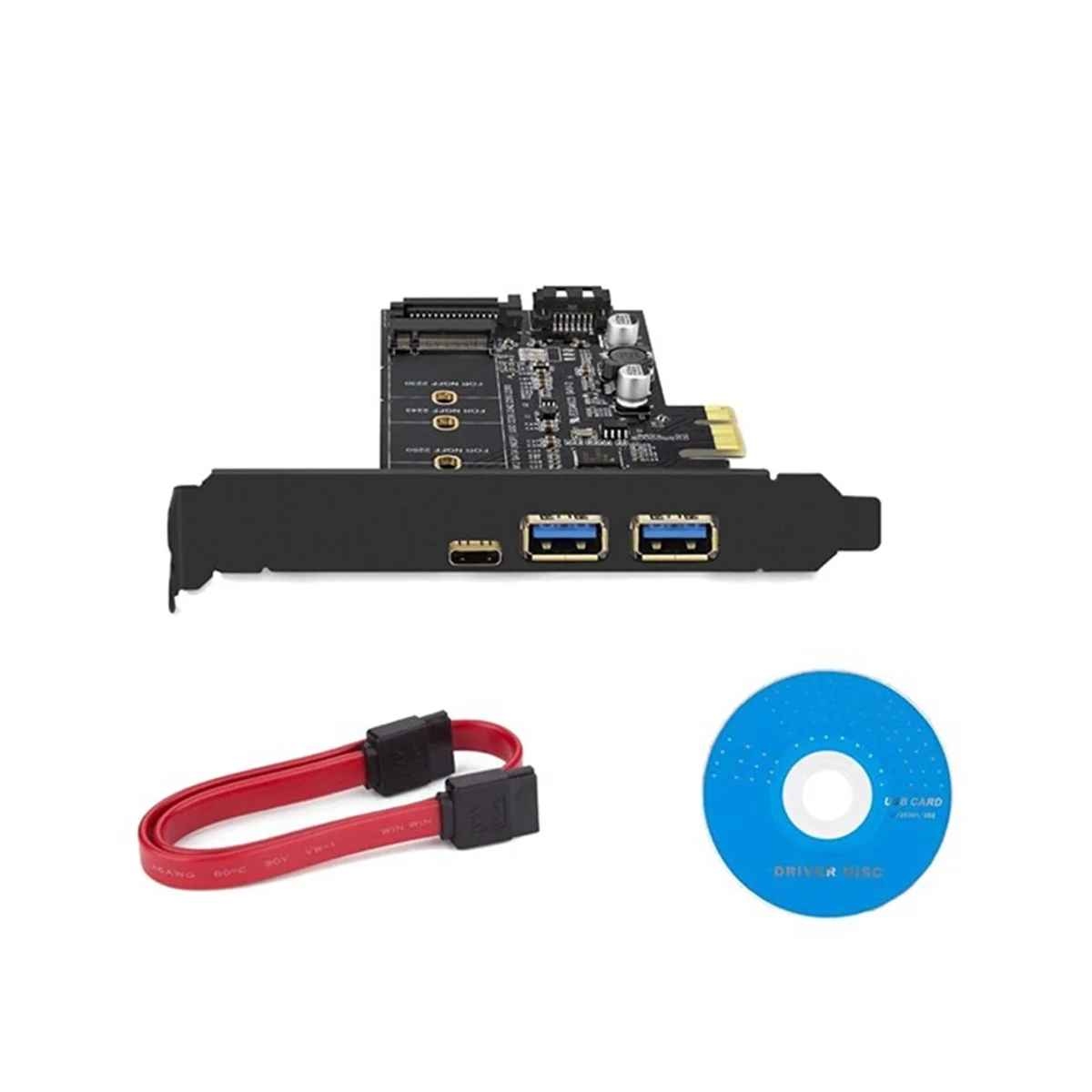 

Dual USB 3.0 & Type-C M.2 PCIe Adapter M2 SSD SATA B Key To PCI-E 3.0 Converter Riser Card for 2280 2260 2242 2230 NGFF