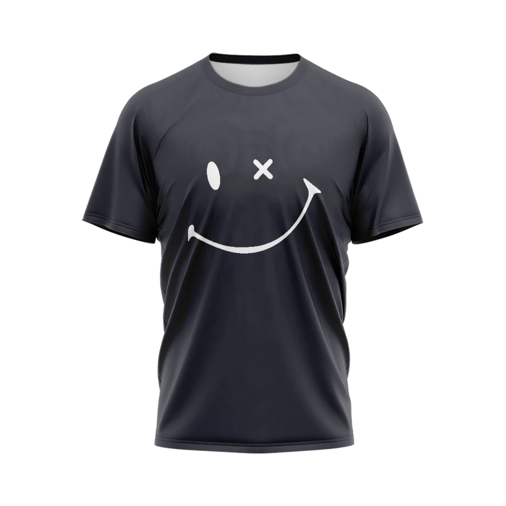 

2023 Men Women New Smiley Face Printed T-Shirt 100% Cotton Oversized Casual Limited Quantity T Shirt Simplicity Interesting Tee