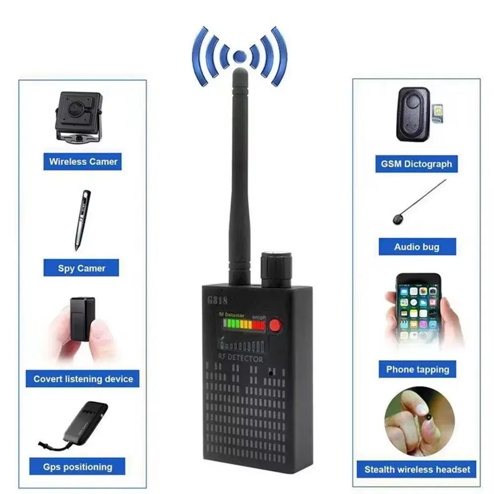 Фото Профессиональный детектор радиочастотных сигналов G318: обнаружение GSM, GPS, RF-сигналов, защита от прослушивания и беспроводных камер №2
