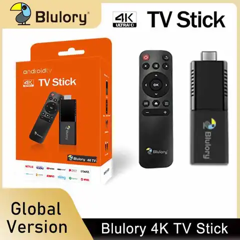 Глобальная версия Blulory 4K TV Stick 1GB 8GB HDMI 2,0 четырехъядерный процессор двухъядерный GPU HDR 10 + 4Kp60 Android TV 10,0 Wi-Fi 2,4G + 5GHz