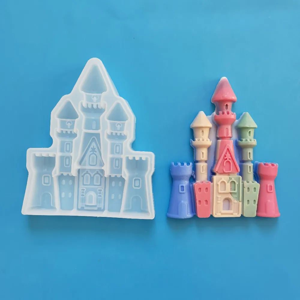 

Disney Shiny Glossy Castle Silicone Mold Keychain Epoxy Resin Molds Pendant Polymer Clay DIY Necklace Jewelry Making Moulds