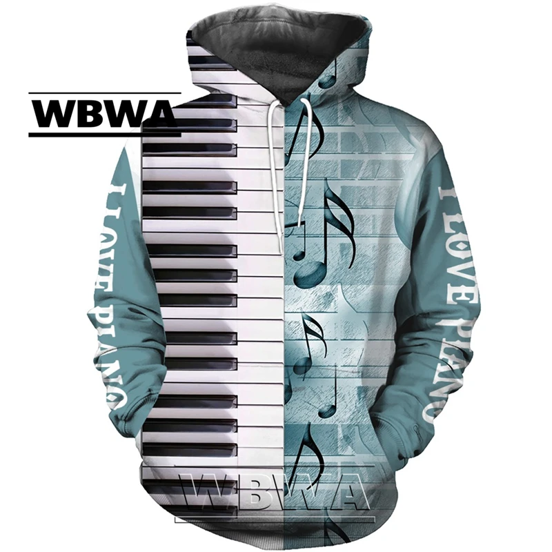 

WBWA Funny 3d Printed Piano Design Hoodie Fashion Men Streetwear Hip hop Clothes Shirts Homme Pullover Hooded Sweatshirts Top