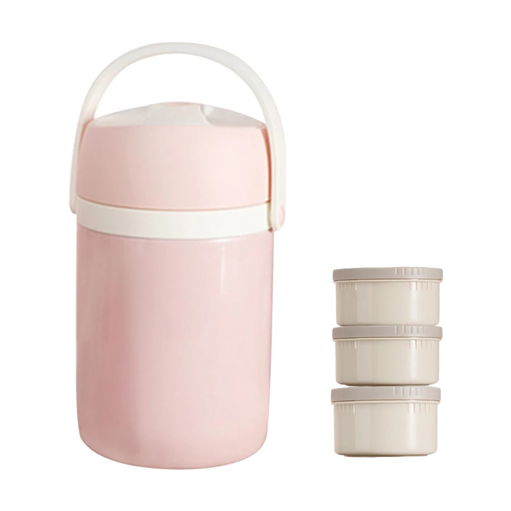 

2.1L Stackable Insulated Food Jar Multifunction Stainless Steel Lunch Box Leakproof Travel Portable Picnic Hot Cold Reusable