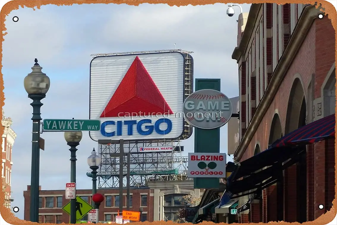 Плакат niumwang Citgo at Fenway Park металлический жестяной знак 8x12 дюймов мужская пещера