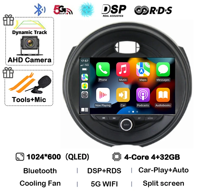 

Автомобильный радиоприемник Android 15 Auto Carplay для BMW MINI COOPER F54 F55 F56 F60 2014-2019 Мультимедийный плеер GPS Стерео 360 Камера WIFI + 4G