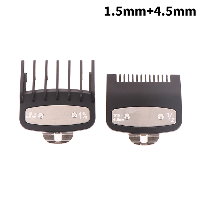 

2Pcs Hair Clipper Guide Comb Cutting Limit Combs Standard Guards Attach Parts Electric Clippers Accessories 1.5mm + 4.5mm