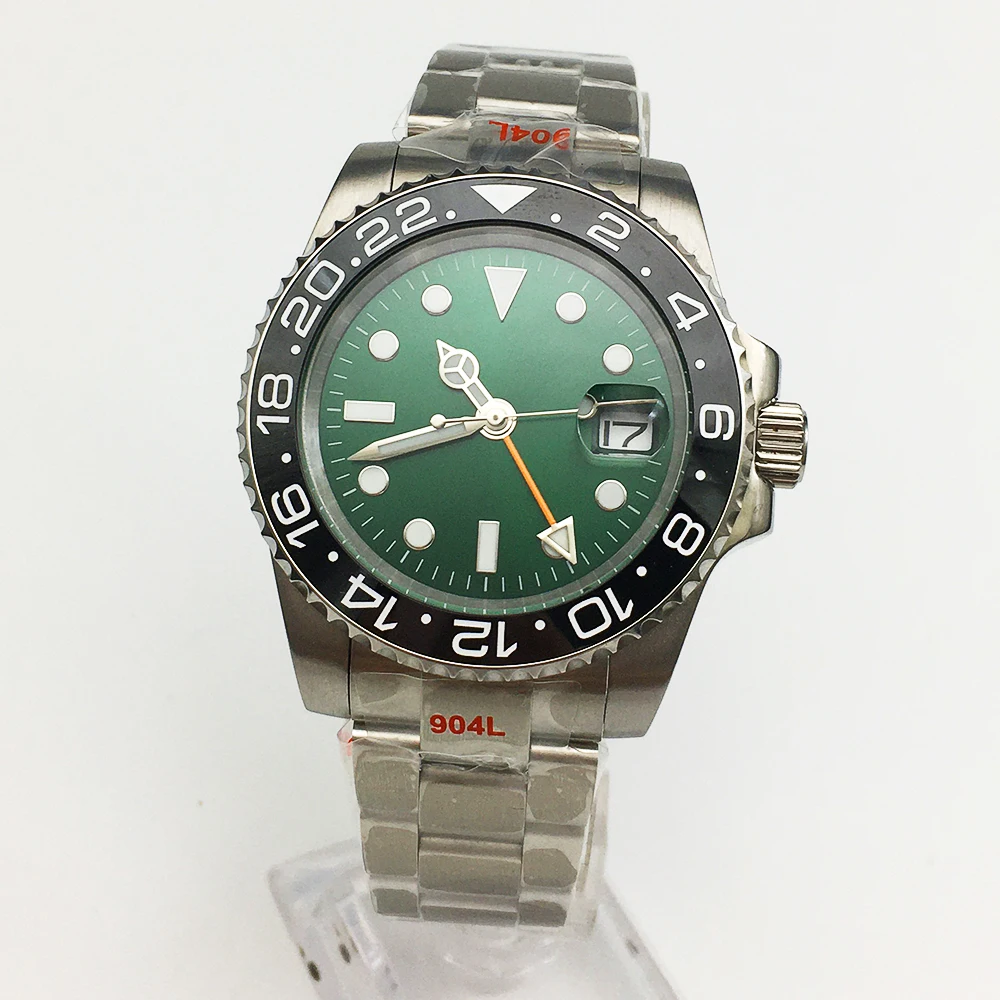 

Luxury Men's GMT Automatic Mechanical Watch 40mm Ceramic Bezel Oyster Strap Rotating Bezel Stainless Steel Case