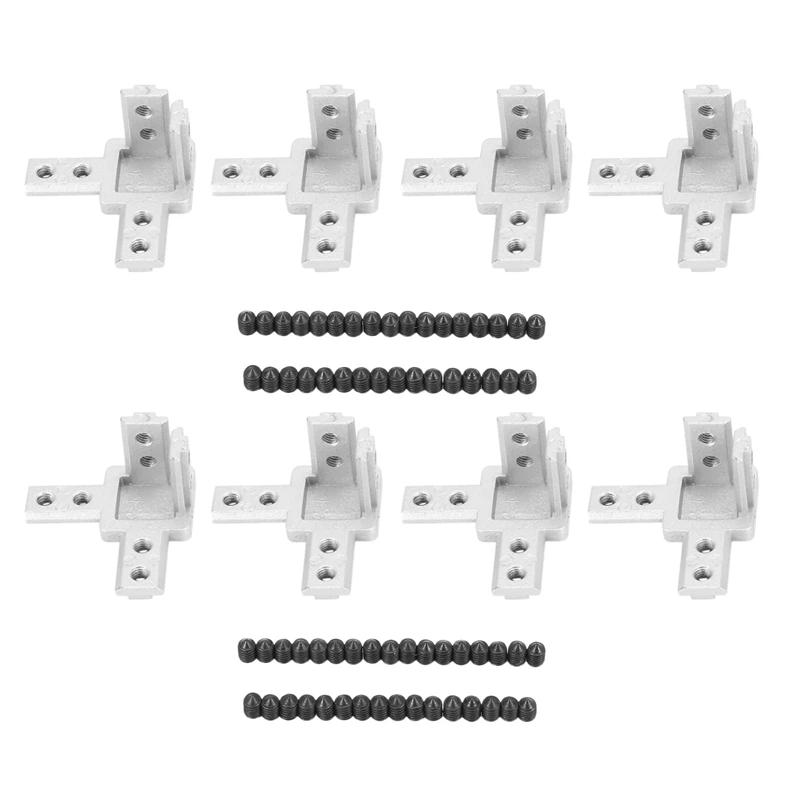 

Promotion! 3-Way End Corner Bracket Connector For T Slot Aluminum Extrusion Profile 3030 Series (Pack Of 8, With Screws)