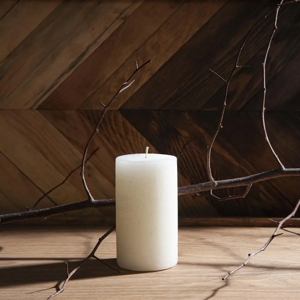 Синяя цилиндрическая блочная Свеча 10 х12 см для дома спальни гостиной