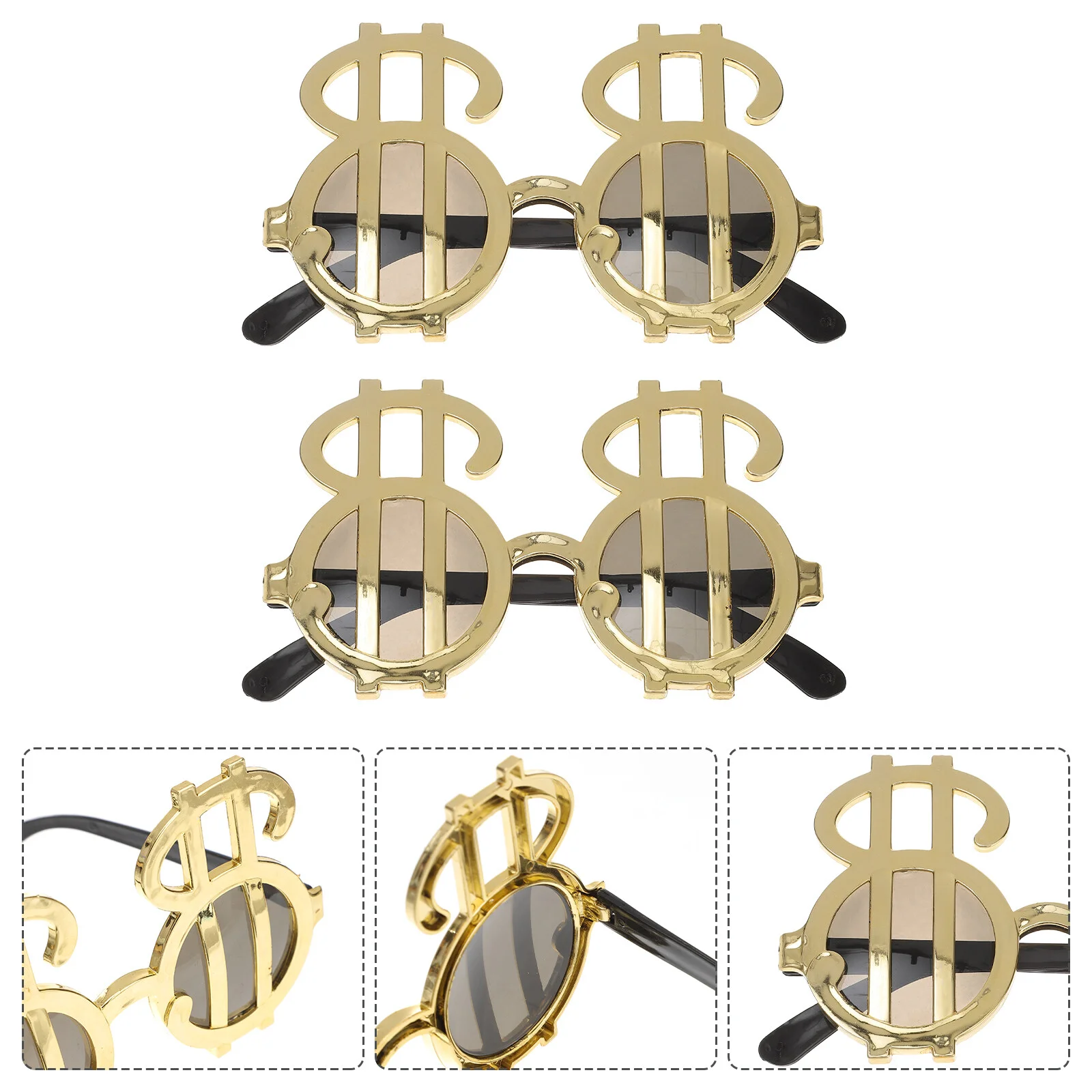 

3Pcs Creative Glasses Dollar Shaped Eyeglasses Fun Spectacles for Costume Party Festival Carnival