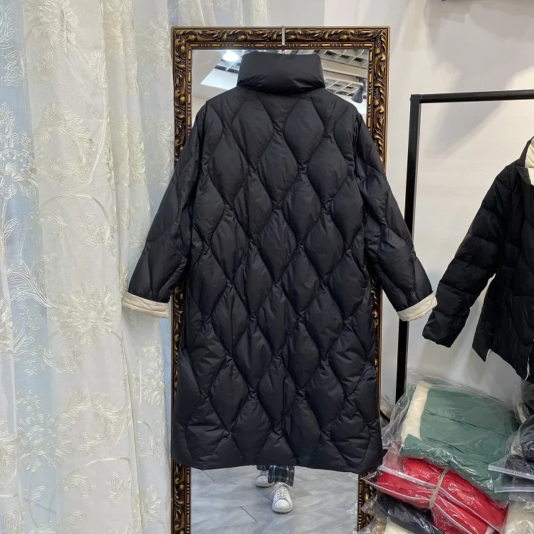 New Women Long Down Jacket Casual Style Autumn Winter Coats And Parkas Female Outwear
