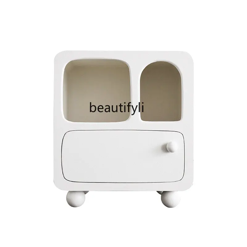 

zq Nordic Bedside Table Simple Modern Bedroom Storage Organizer Small Cabinet Small Apartment Bedside Cabinet