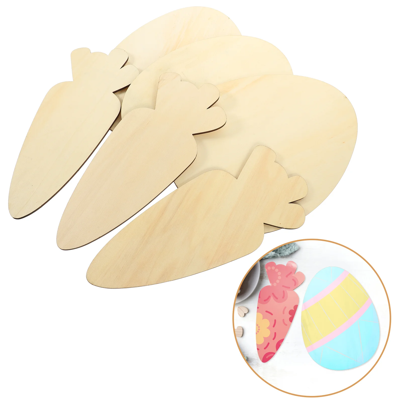 

Easter Wood Ornament Cutouts Unfinished Party Egg Wooden Craft Embellishments Pendant Ornaments Hanging Tag Shape Painting Favor