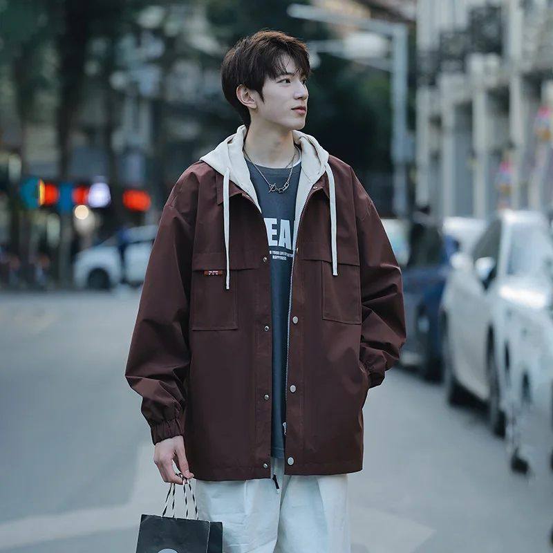 Куртка мужская легкая с капюшоном дышащая мягкая верхняя одежда тонкая