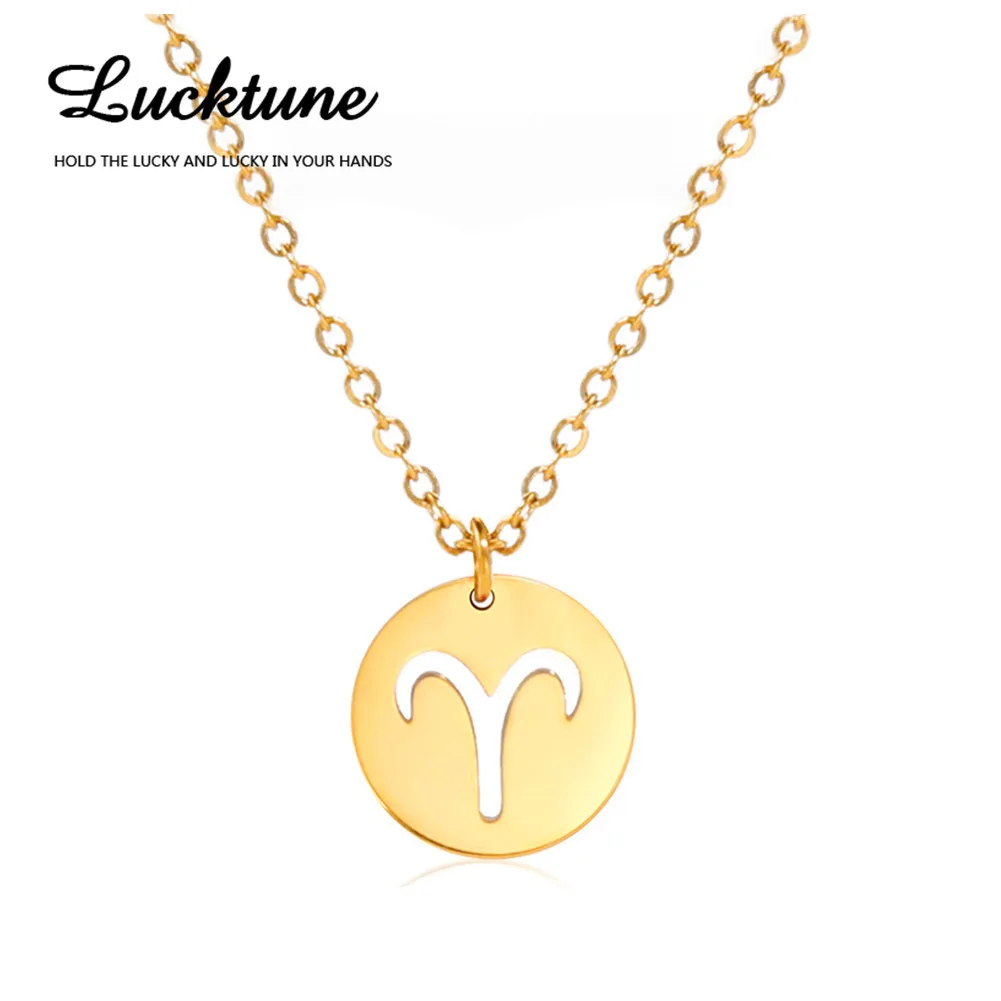 Lucktune зодиакальные ожерелья женское ожерелье из нержавеющей стали с подвеской в