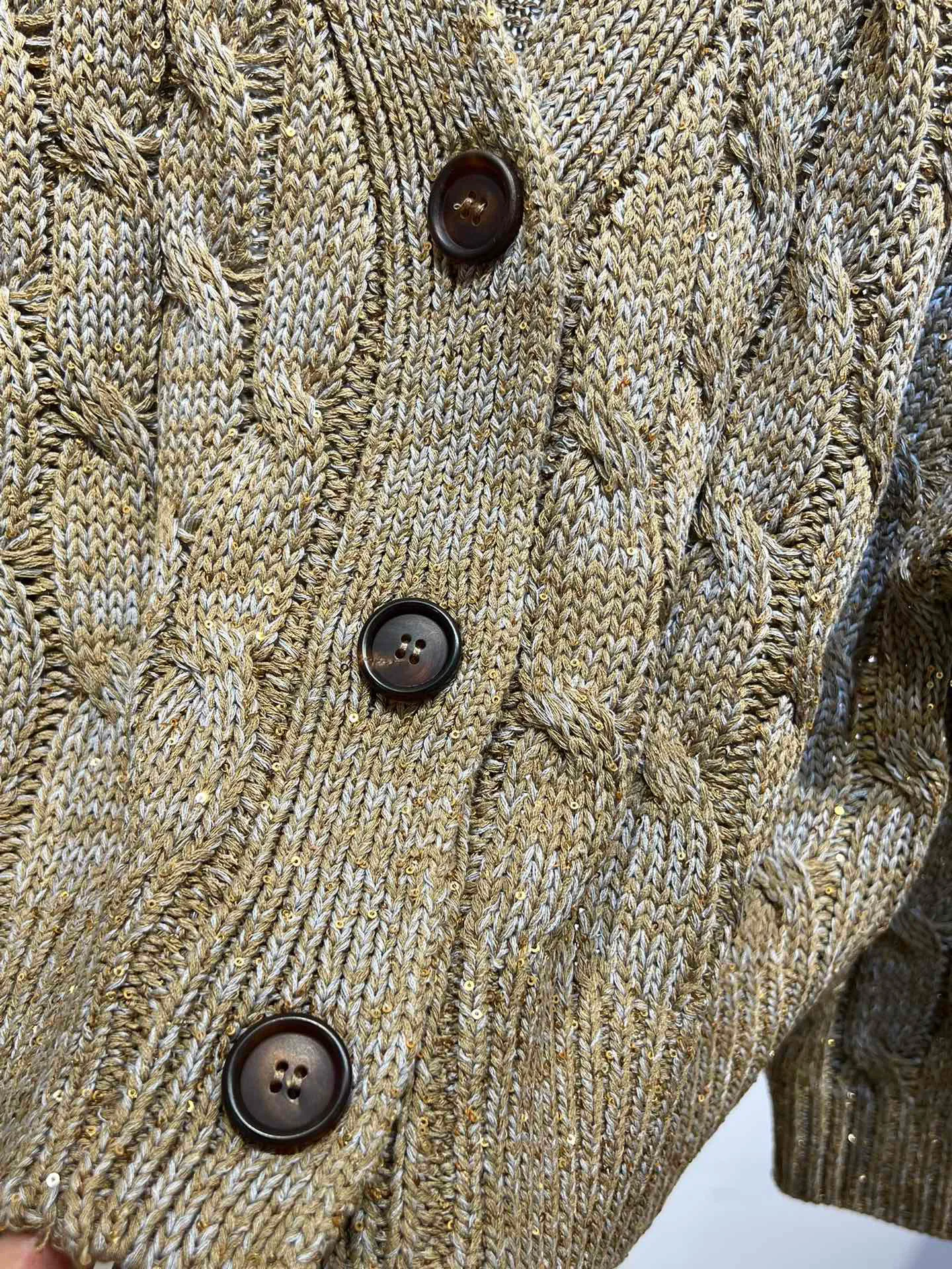 Роскошный повседневный летний льняной кардиган с отделкой из бисера