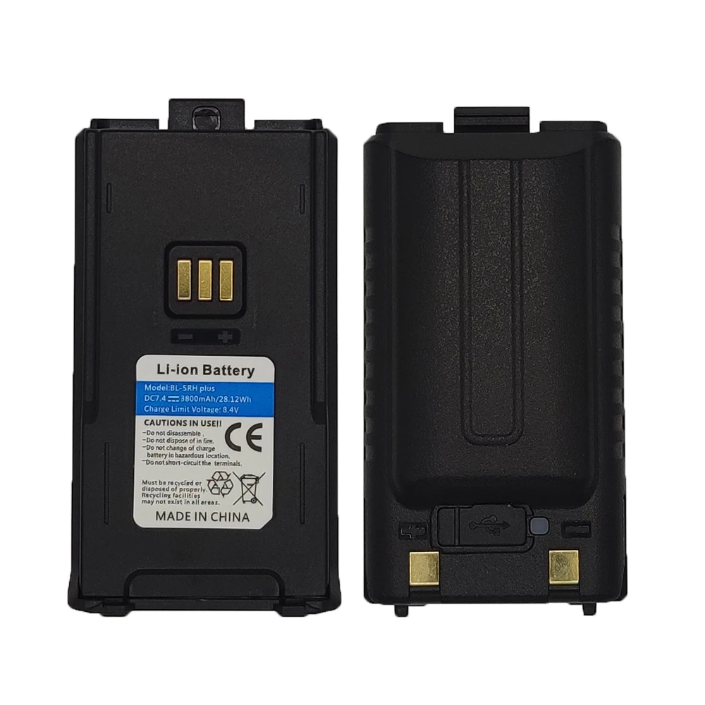 UV-5RH Pro 3800 мАч/6800 мАч Батарея Type-C Высокая емкость Baofeng Walkie Talkie Четырехдиапазонная