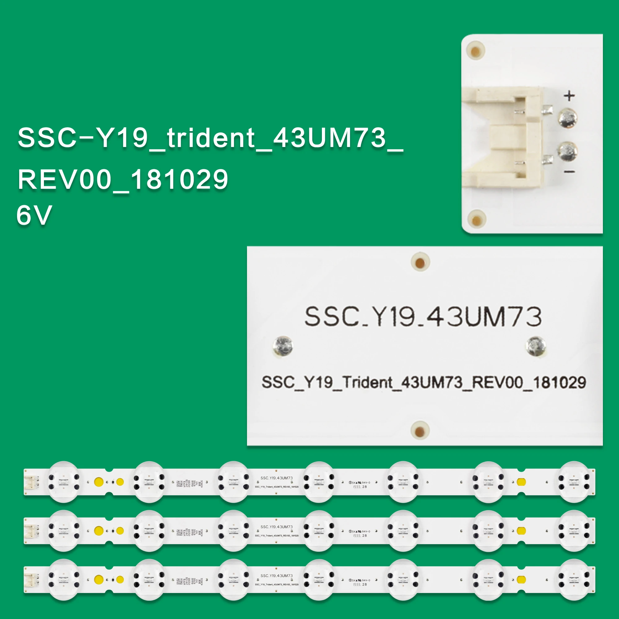 Фото 3 шт. светодиодные лампы SSC LGIT Y19 43UM73 REV08 EAV64692201 AGM76872401 HC430DQG SLXL1 A14X SLXL2 SLXL3 43UM7300PUA 43UM7300AUE 43UM7400PLA №5