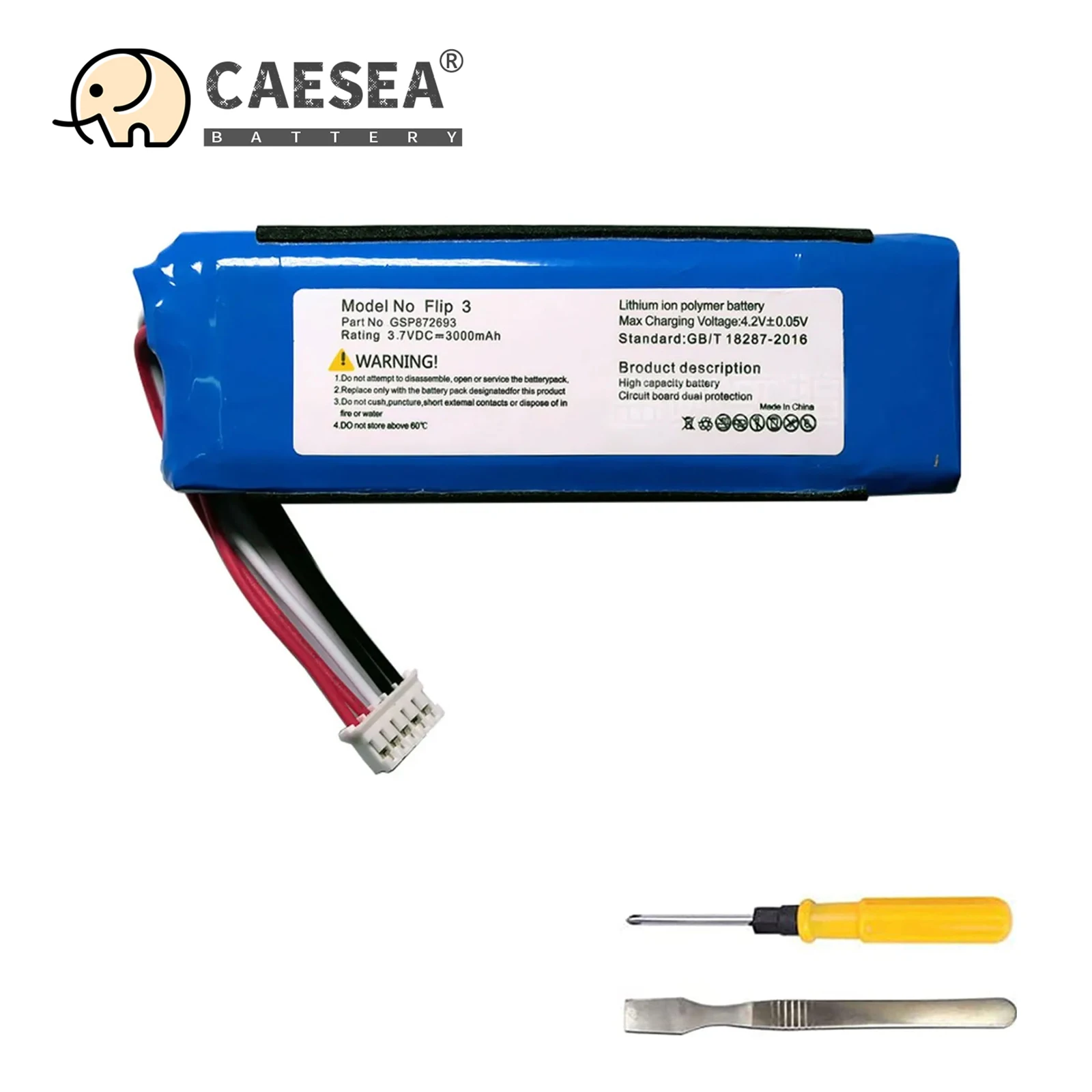 Батарея большой емкости cesea 3 7 в 3000 мАч для JBL Flip портативный Bluetooth-динамик FLIP3GRAY