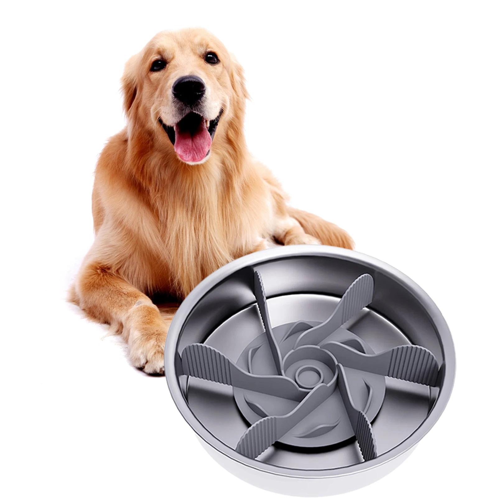 

Slow Feeder Dog Bowl InsertDog Slow Feeder Insert Spiral Design Slow Feeder Dog Bowls Accessories with Suction Cup Easy to Clean