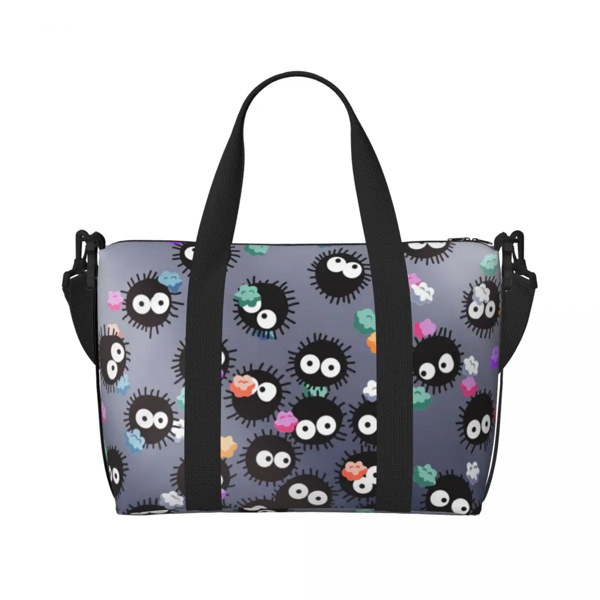 Пляжная большая сумка Totoros Soot Sprites в стиле аниме женская очень для спортзала