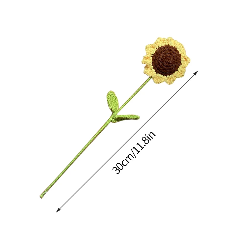 Букет розы ручной вязки домашний вязаный крючком цветок Подсолнух роза тюльпан