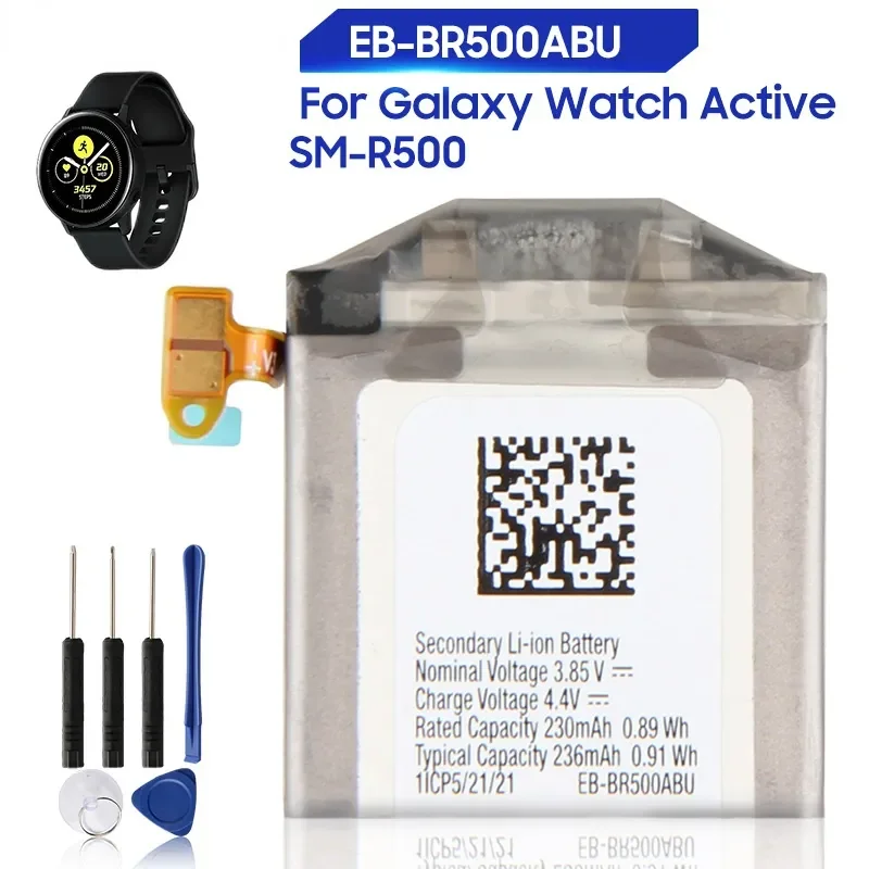 

2023New Replacement Battery EB-BR500ABU For Samsung Galaxy Watch Active SM-R500 Rechargeable Battery 236mAh