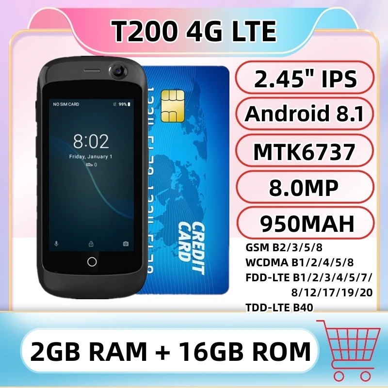 4G LTE Super Mini Смартфон 2 Гб ОЗУ 16 ПЗУ экран 45 дюймов Android 8 1 четырёхъядерный Google Play