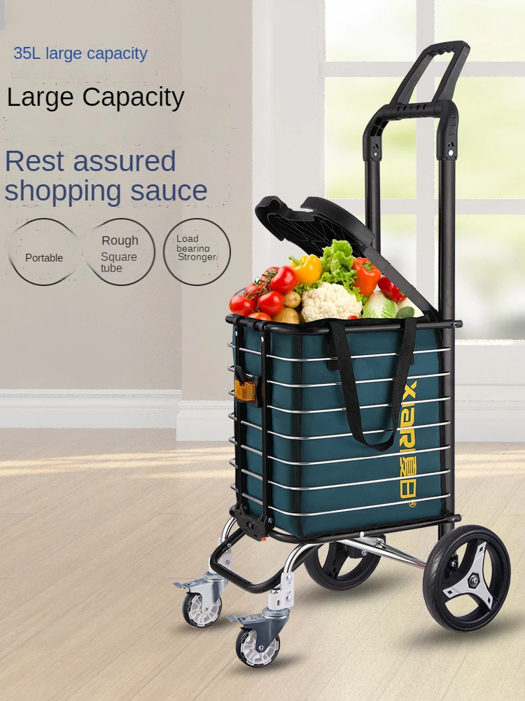 

Stair Climbing Shopping Carts Heavy Duty for Groceries with Tri-Wheels Swivel Handle Utility Shopping Cart Waterproof Bag