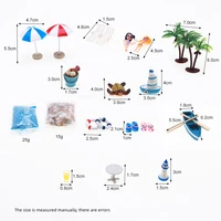 ocean beach miniatures artificial sunshade umbella chair boat anchor micro landscape for garden pastoral accessory decor kid toy