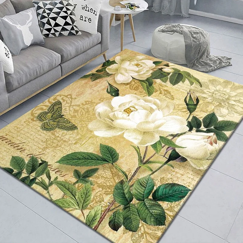 

Modern Nordic style flowers Valentine's Day floor mats door mats anti-slip mats carpets bedroom living room home decoration