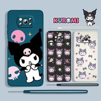 girl kuromi sanrio for xiaomi poco x3 pro nfc f3 gt m3 m4 c3 x2 mi 11t 10t pro lite 5g liquid rope phone case capa cover coque
