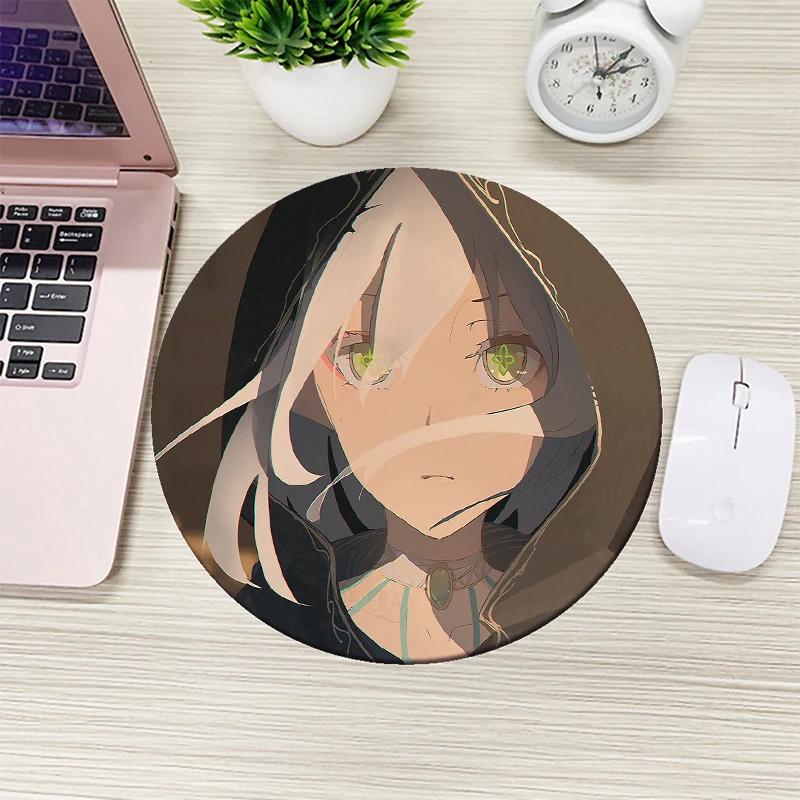 

Lesser Lord Kusanali Nahida Anime round small mousemat rubber non-slip keyboard accessories laptop cute personalized desktop pad