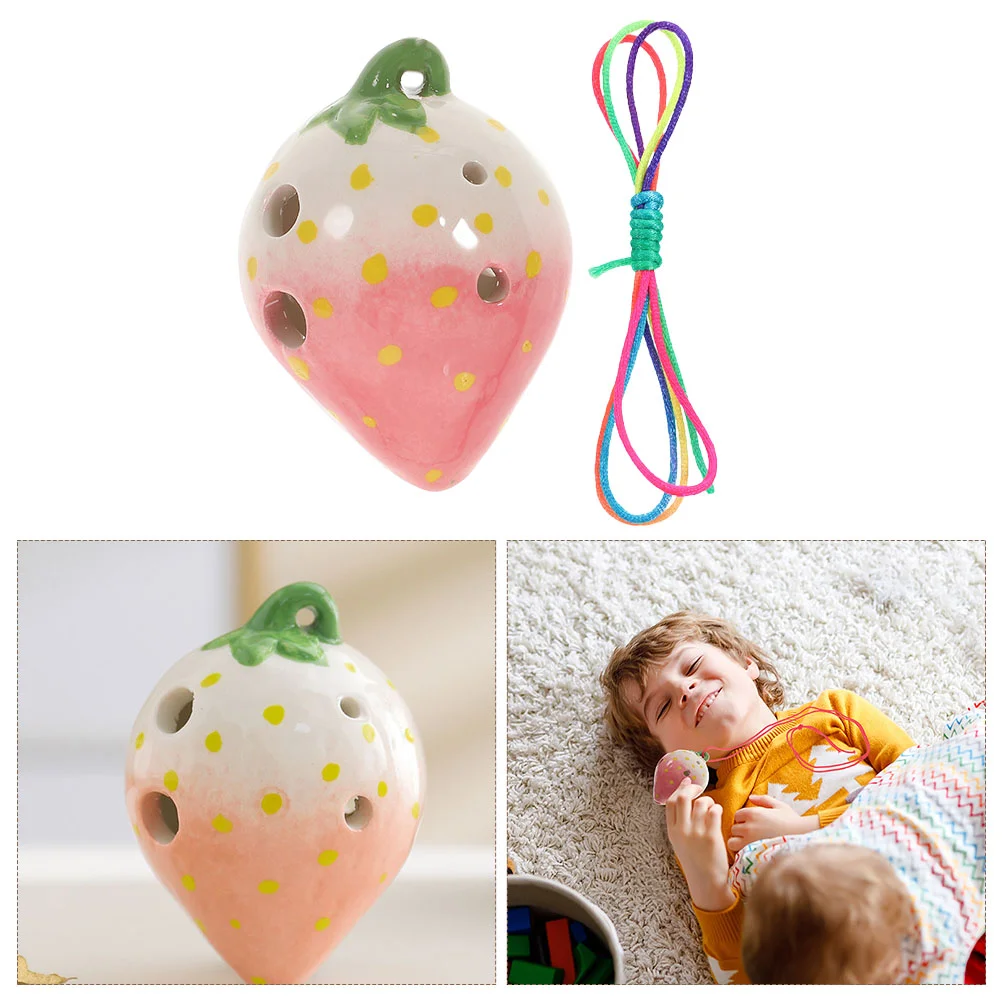 

Ocarina Instrument Beginner Ceramic Portable Holestrawberry Creative Wind Beginners Practice Musical Kids Ethnic Classicalgift