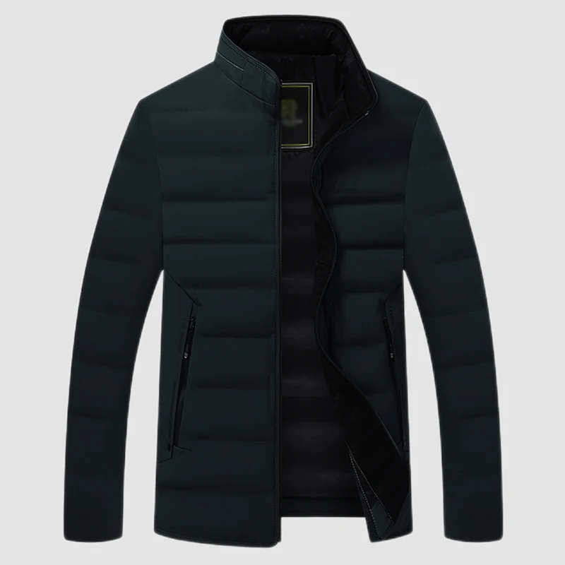 Men Black Navy Blue Red Gray Puffer Coats Winter Thermal Thick Basic Jackets Male Plain Color Lightweight Warm Puff Outerwear