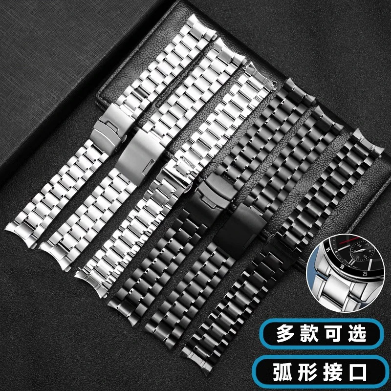 20 мм 22 для Seiko Timex Casio Longines Armani изогнутый конец ремешок из нержавеющей стали