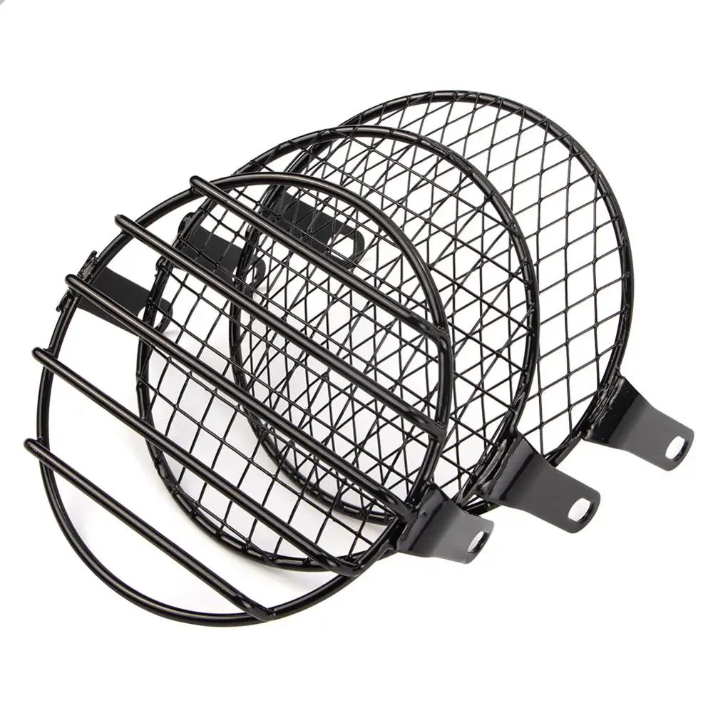 6.14inch Motorcycle Universal Vintage Headlight Protect Retro Grill Light Lamp Cover For Harley Ducati Chopper Yamaha Cafe Racer |