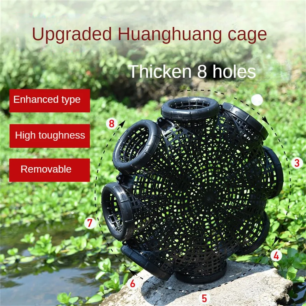 

Artifact Net Cage Fishing Net Tackle Cage Folding Fish BasketSimple Fishing Tools Yellow Eel Cage Pendant Mouth